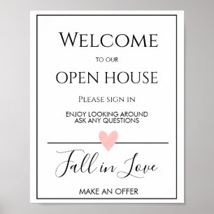 Open House Real Estate Poster Sign Welcome
