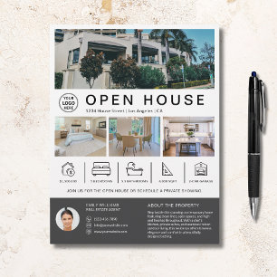 Open House Real Estate Realtor Custom Logo Flyer