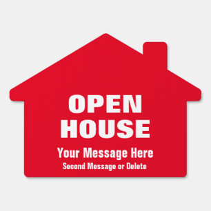 Open House Real Estate Red Sign