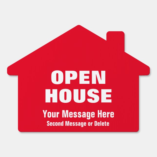 Open House Real Estate Red Sign (Front)