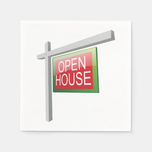 Open House Real Estate Sign Paper Napkins