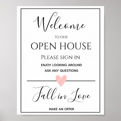Open House Real Estate Sign Real Estate Poster