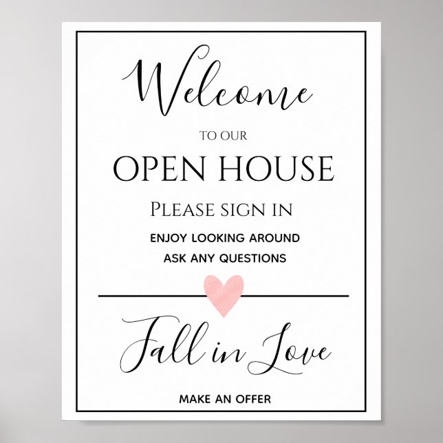 Open House Real Estate Sign, Real Estate Poster (Front)