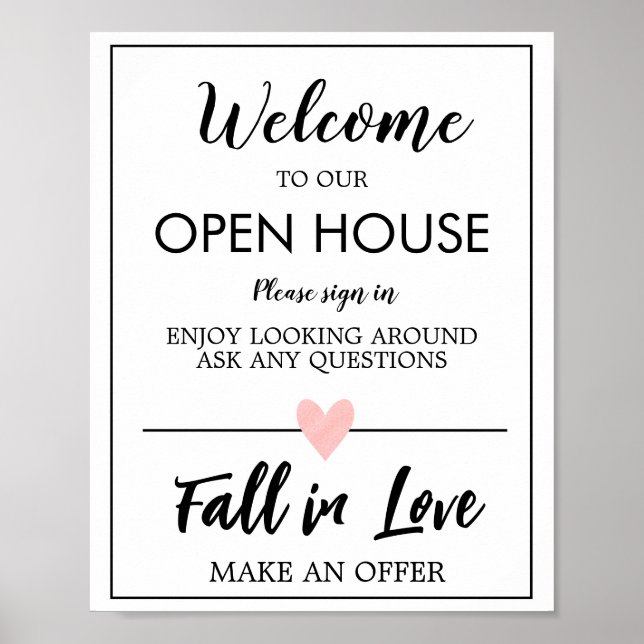 Open House Real Estate Sign, Real Estate Poster (Front)