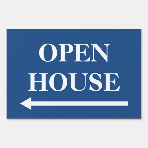 Open house realestate yard sign with arrow