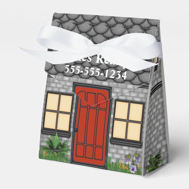 Open House Realty Company House Pinch Box Favors (Front Side)