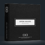 Open House Registry Book Black Leather 3 Ring Binder<br><div class="desc">Designed for Real Estate Agents and Brokers. This binder is ideal for organizing your open house visitor records. Designed with a horizontal logo banner image (2560 x 1440 px), you can customize by changing the text and image using the fields provided, or use the "message" button to contact the designer...</div>