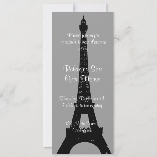Open House Smokey Gray Evening in Paris Invitation (Front)