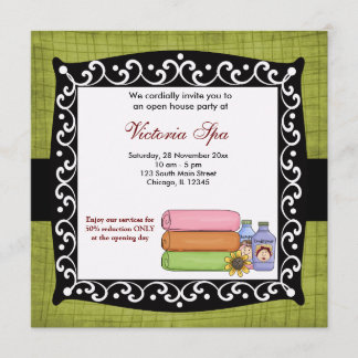 Open House Spa Business Invitation