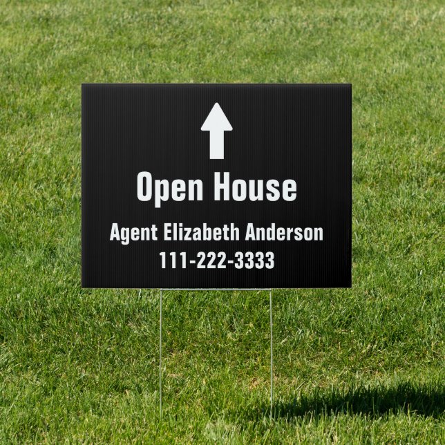 Open House Today Ahead Arrow Real Estate Agent Sign (Insitu)