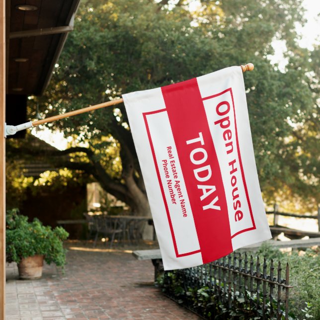 Open House Today Real Estate Agent Flag (In SItu)