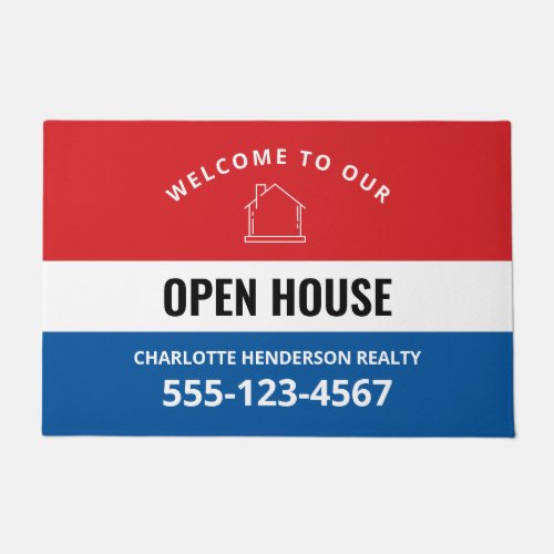 Open House Welcome Sign Doormat