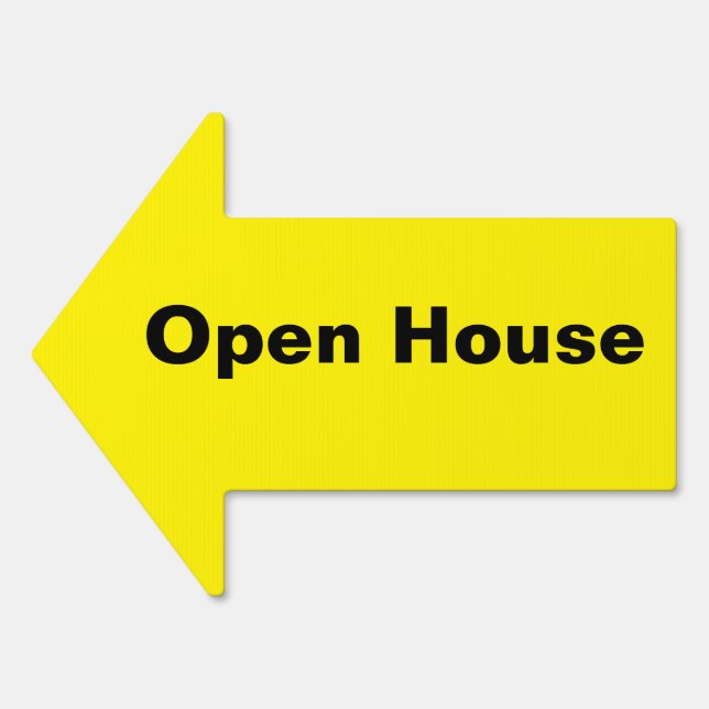 Open House Yellow Arrow  Sign (Front)