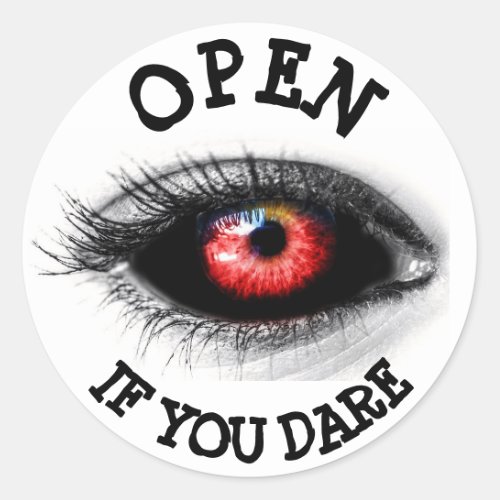 Open if you Dare Scary Eyeball Sticker