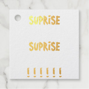 OPEN IT NOW GIFT PACKAGING YELLOW RED FOIL FAVOR TAGS