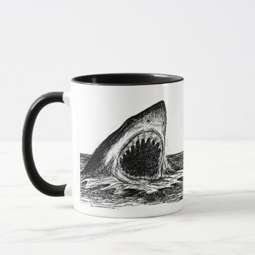OPEN JAWS Great White Shark Designer Mug