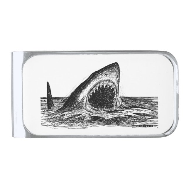 OPEN JAWS Great White Shark Money Clip (Front)