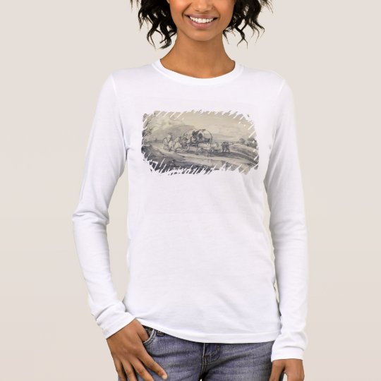 Open Landscape with Herdsman and Covered Cart, c.1 Long Sleeve T-Shirt