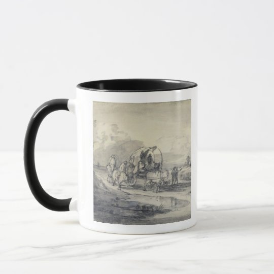 Open Landscape with Herdsman and Covered Cart, c.1 Mug