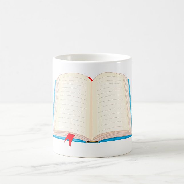 Open Lined Book Red Bookmark Coffee Mug (Creator Uploaded)
