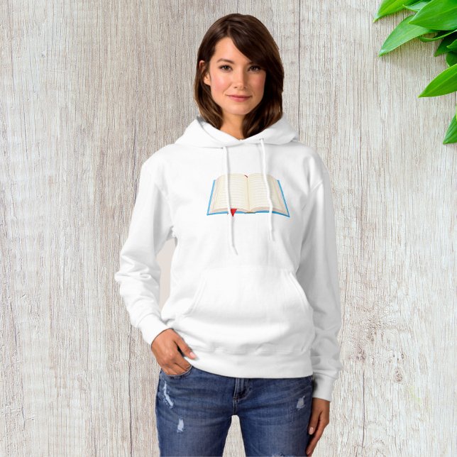 Open Lined Book Red Bookmark Hoodie (Creator Uploaded)