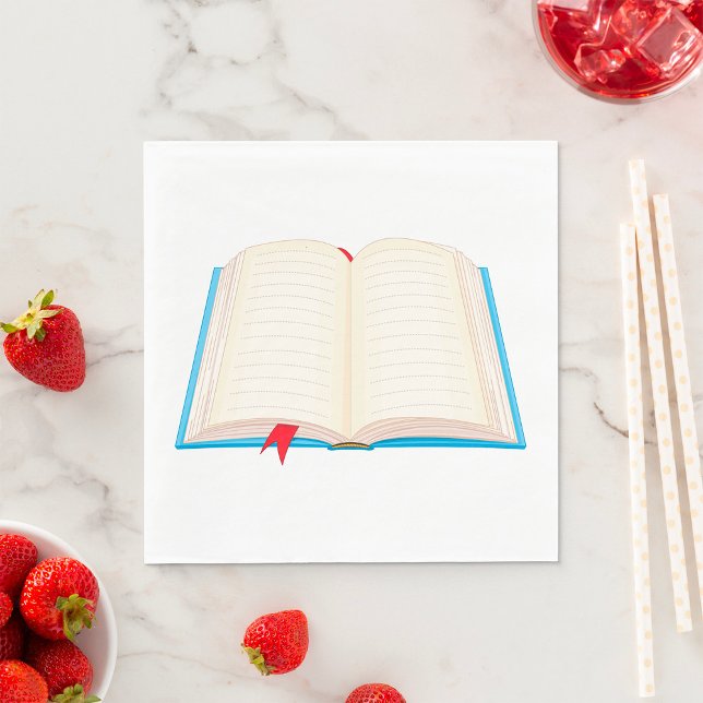 Open Lined Book Red Bookmark Napkins (Creator Uploaded)
