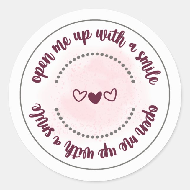 Open me up with a smile Sticker (Front)