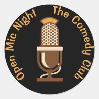 Open Mic Night Customized Classic Round Sticker