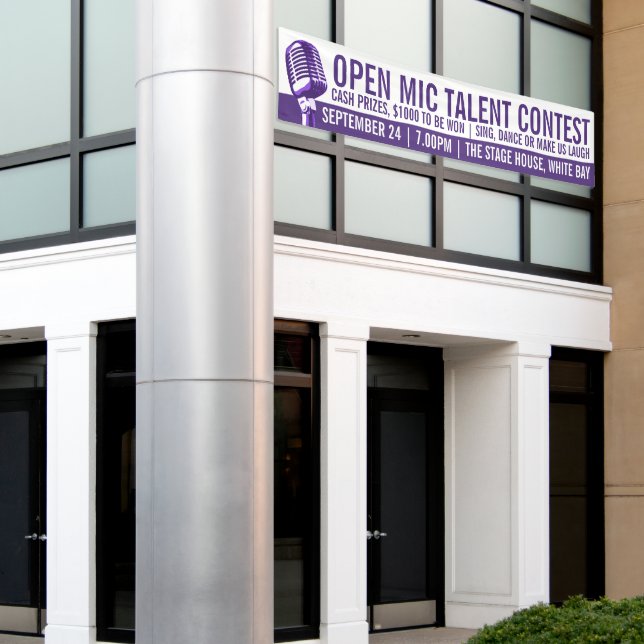 Open mic talent contest or competition  banner (Outside Building)
