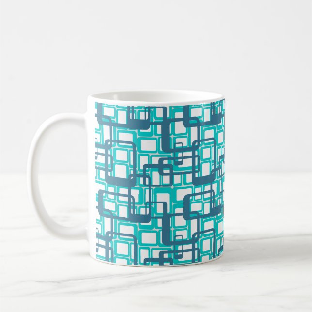 Open Mid-Century Modern Rectangles Coffee Mug (Left)