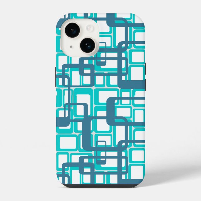 Open Mid-Century Modern Rectangles Iphone Case (Back)