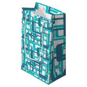 Open Mid-Century Modern Rectangles Small Gift Bag