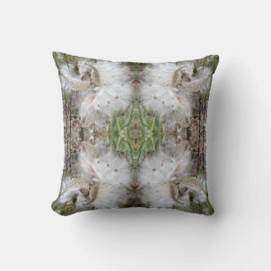 Open Milkweed Pods Seeds with Silk 2 Way Throw Pillow