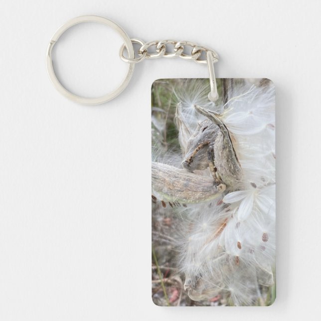 Open Milkweed Pods | Seeds with Silk | Keychain (Front)