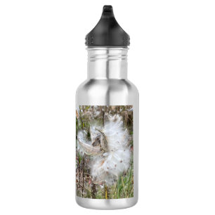 Open Milkweed Pods Seeds with Silk Stainless Steel Water Bottle