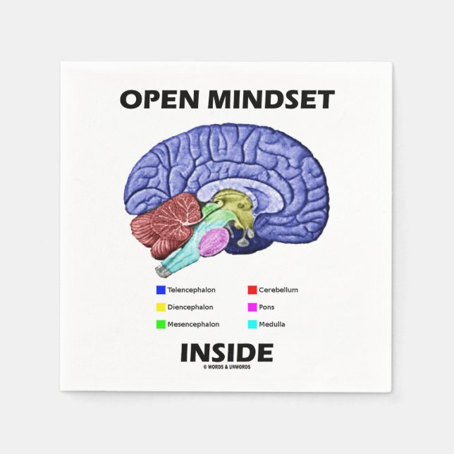 Open Mindset Inside Brain Psychology Humor Napkins (Front)