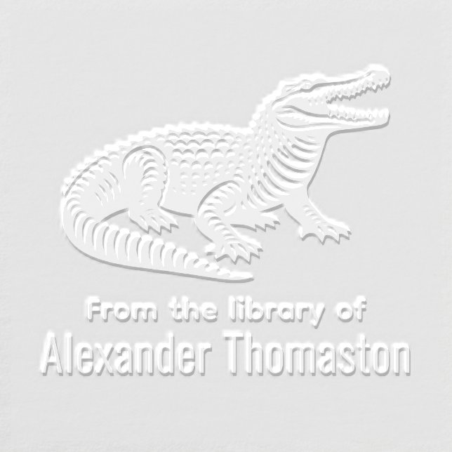 Open Mouth Crocodile From the Library of Book Name Embosser (Design)