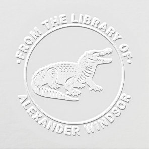 Open Mouth Crocodile Library of Book Name R Embosser