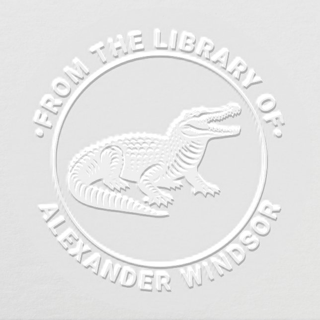 Open Mouth Crocodile Library of Book Name R Embosser (Design)