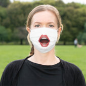Open Mouth Funny Adult Cloth Face Mask (Outside)
