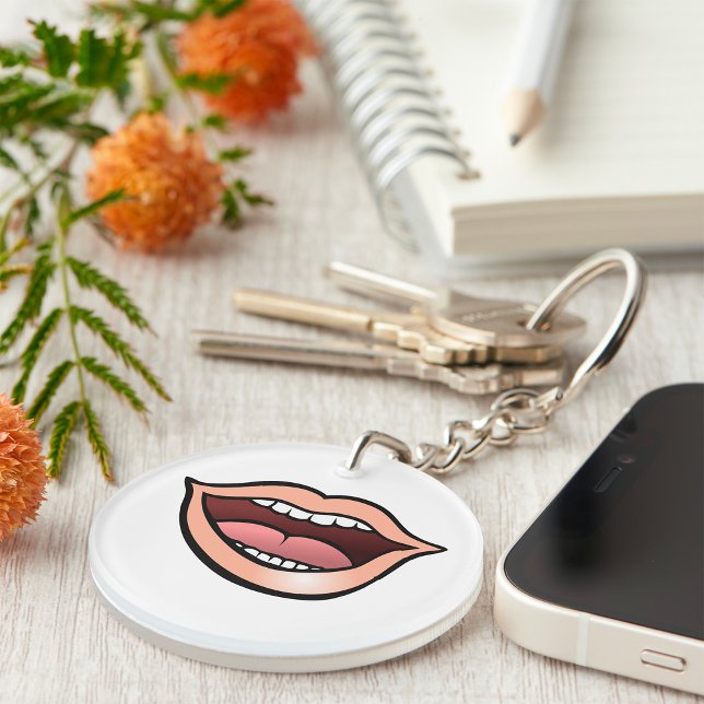 Open Mouth Lips Teeth Tongue Keychain (Creator Uploaded)