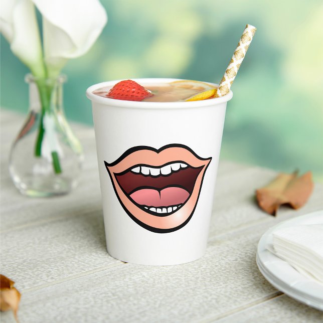 Open Mouth Lips Teeth Tongue Paper Cups (Creator Uploaded)