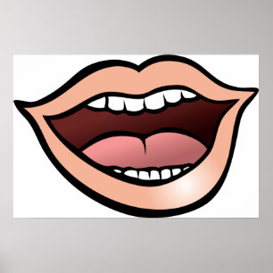 Open Mouth Lips Teeth Tongue Poster