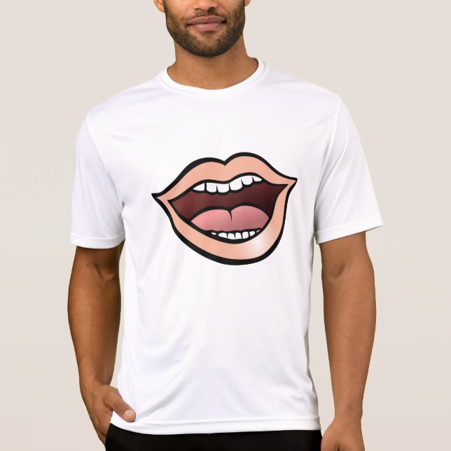 Open Mouth Lips Teeth Tongue T-Shirt (Front)
