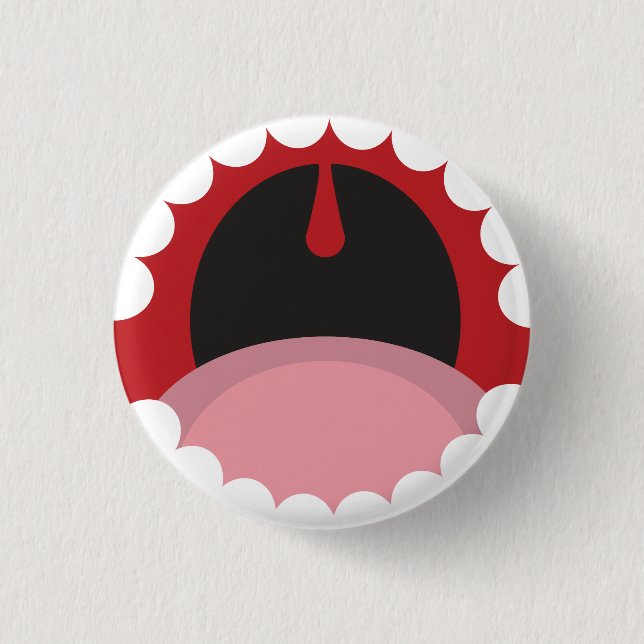 Open mouth pinback button (Front)