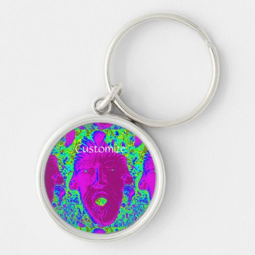 Open mouth purple face Thunder_Cove  Keychain