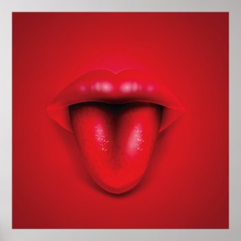 Open Mouth With Tongue Face Expression Poster by zlatkocro at Zazzle