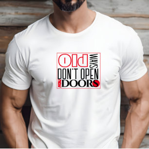 Open new door quote black red letter T-Shirt