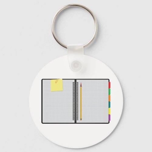 Open Notebook And Pencil Keychain
