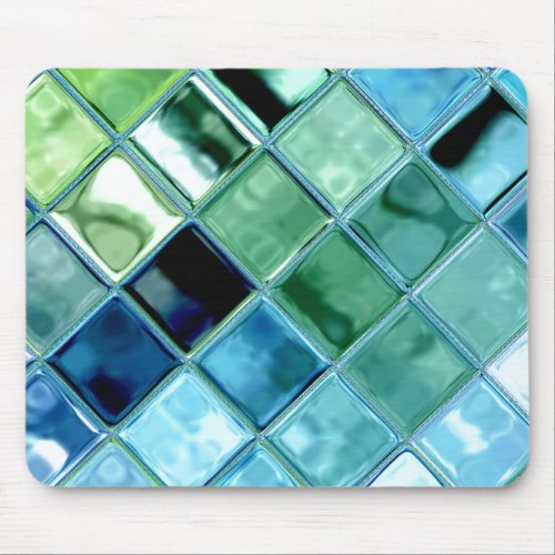 Open Ocean Glass Tile Mosaic Art Mousepad